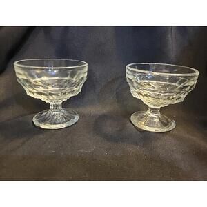 2 Vintage Ice Cream Sunday Dessert Sorbet Footed Dish Bowls